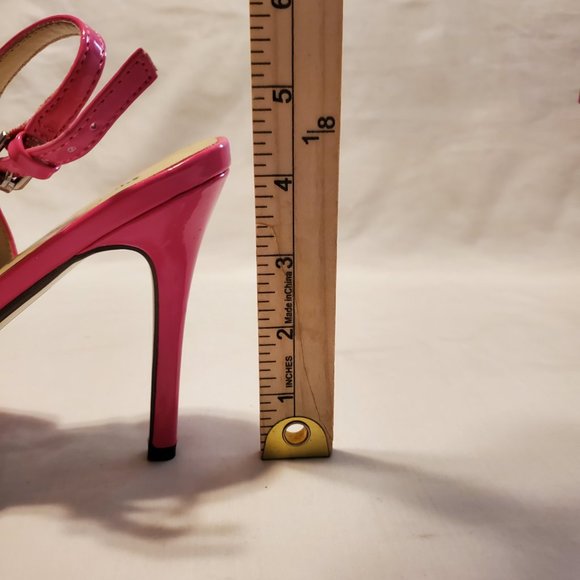 Pierre Dumas Pink Pointy Toe Sling Back Patent Leather Stiletto Heels Size 10M - Picture 6 of 7